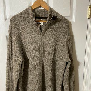 Quarter Zip Cable Knit Sweater (Italian Yarn)